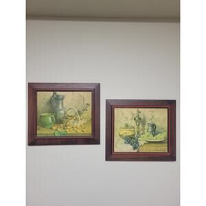 2 Vintage Still Life Pictures, Farmhouse Kitchen Decor, Robert Chailloux